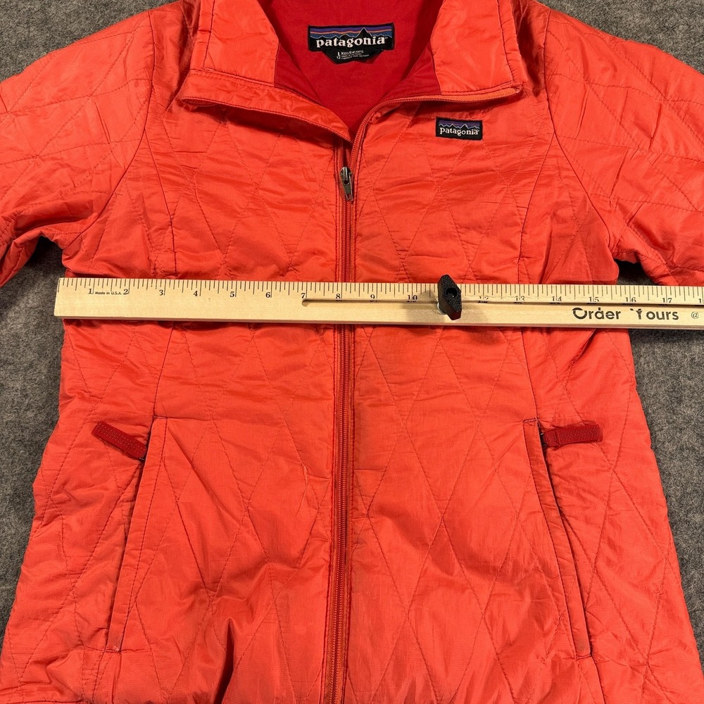 Patagonia Jacket Kids Youth Large 12 Orange Quilted Full Zip Outdoor School - Picture 6 of 10